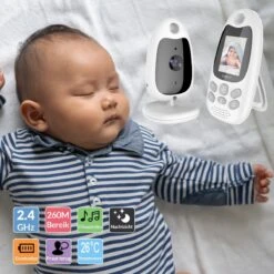 Orretti® V7 Babyfoon Met Camera - 2022 Versie - Babyfoon Met Camera 2.0 Inch Babyfoon Met Camera, Babyfoon Video En Audio Met Nachtzicht En Slaapliedjes - VOX-functie Intercomfunctie - Temperatuurbewaking -Pasgeborenen En Jonge Kinderen 1200x1200 1635