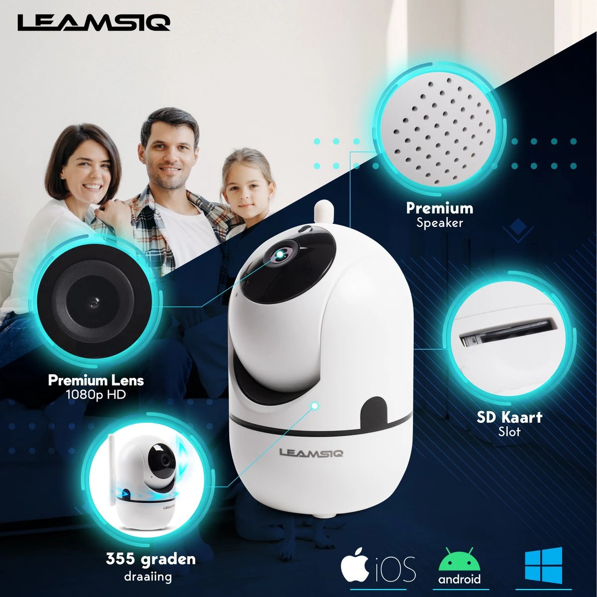 Full HD Wifi Babyfoon Met Camera - Met App - Camera Beveiliging - 1290P - Automatisch Volgen - Geluid En Bewegingsdetectie - 4G/5G - Spraakfunctie - Nachtvisie - Wit 2 Full HD Wifi Babyfoon Met Camera - Met App - Camera Beveiliging - 1290P - Automatisch Volgen - Geluid En Bewegingsdetectie - 4G/5G - Spraakfunctie - Nachtvisie - Wit - Afbeelding 2