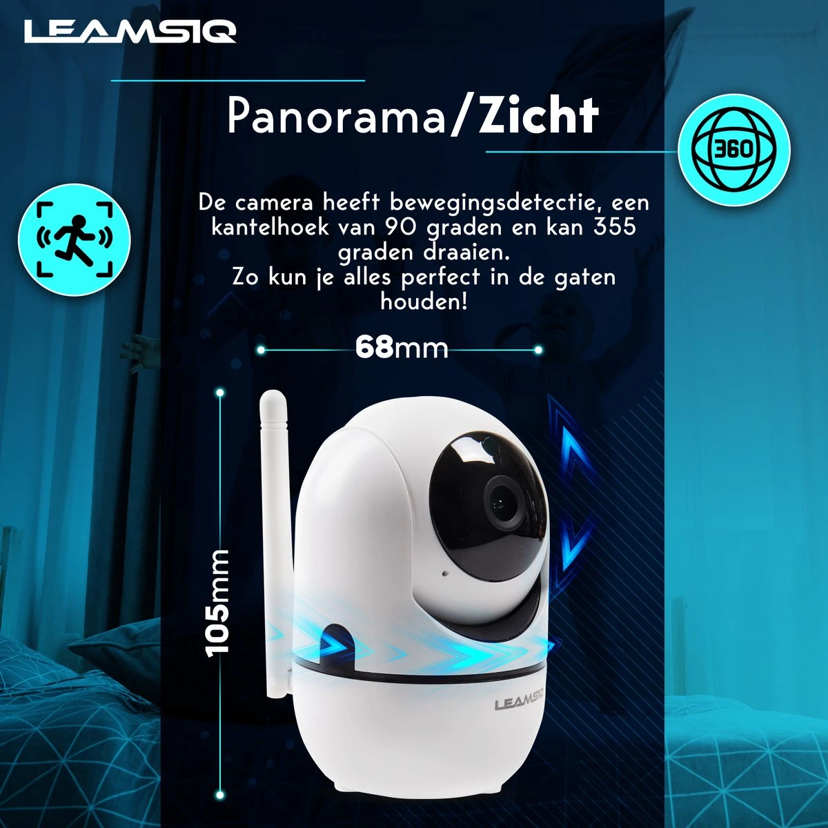 Full HD Wifi Babyfoon Met Camera - Met App - Camera Beveiliging - 1290P - Automatisch Volgen - Geluid En Bewegingsdetectie - 4G/5G - Spraakfunctie - Nachtvisie - Wit 3 Full HD Wifi Babyfoon Met Camera - Met App - Camera Beveiliging - 1290P - Automatisch Volgen - Geluid En Bewegingsdetectie - 4G/5G - Spraakfunctie - Nachtvisie - Wit - Afbeelding 3