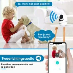 Needs!® Full HD Wifi Babyfoon Met Camera WS-Q100 PRO - En App - Camera Beveiliging – Wifi Camera – Geluid En Bewegingsdetectie - Automatisch Volgen - 1080p – Babyfoon – 4g/5g – Wit -Pasgeborenen En Jonge Kinderen 1200x1200 1670