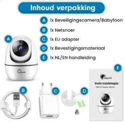 Needs!® Full HD Wifi Babyfoon Met Camera WS-Q100 PRO - En App - Camera Beveiliging – Wifi Camera – Geluid En Bewegingsdetectie - Automatisch Volgen - 1080p – Babyfoon – 4g/5g – Wit -Pasgeborenen En Jonge Kinderen 1200x1200 1672