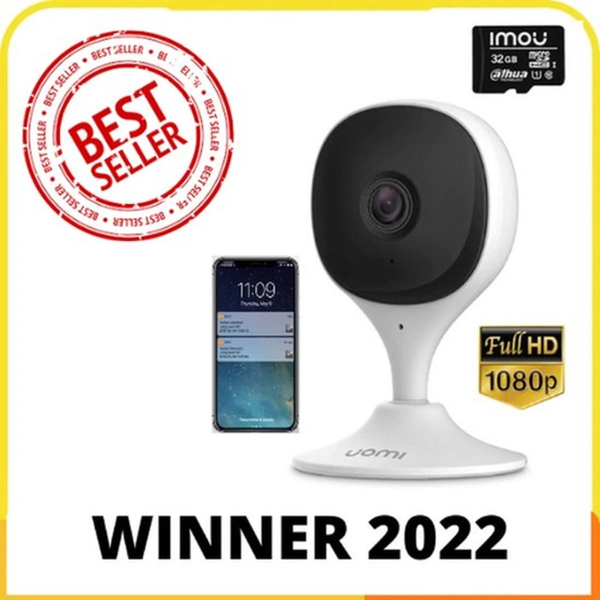 Babyfoon Met Camera - Met App - Geluid En Bewegingsdetectie - 32 Gb SD Card - Nachtvisie - Full HD - Wifi - Wit 1 Babyfoon Met Camera - Met App - Geluid En Bewegingsdetectie - 32 Gb SD Card - Nachtvisie - Full HD - Wifi - Wit