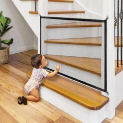Traphekje - Traphekje Dieren - Kinderhekje - Veiligheidshekje Voor Baby - Zwart - 180 X 54 CM -Pasgeborenen En Jonge Kinderen 1200x1200 1700