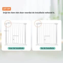 Merkloos Traphekje Met Kattenluik Hondenluik- 75-103cm Traphekje Zonder Boren - Dubbele Slotstructuur Hondenhek - Zwart -Pasgeborenen En Jonge Kinderen 1200x1200 1717