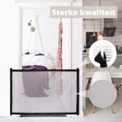 Traphekje - Traphekje Zonder Boren - Traphekje Oprolbaar - Traphekje Hond - Traphekje Zwart - Traphekje Dieren - Kinderhekje - Veiligheidshekje Voor Baby - 110 X 74 CM -Pasgeborenen En Jonge Kinderen 1200x1200 1721