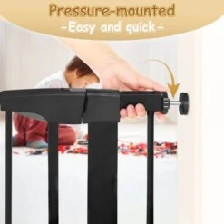 Merkloos Traphekje - Traphek Zonder Boren- 75-103cm Veiligheidshek - Veiligheidshekje - Voor Baby’s, Kinderen, Peuters & Huisdieren - Zwart -Pasgeborenen En Jonge Kinderen 1200x1200 1759