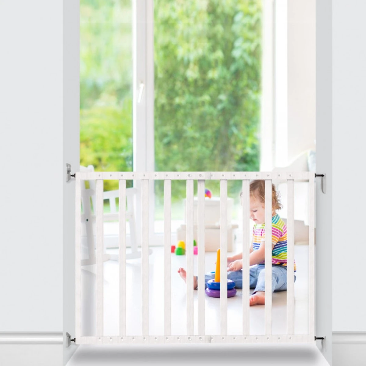 Noma Veiligheidshekje Verstelbaar 63.5-106 Cm Hout Wit 94153 3 Noma Veiligheidshekje Verstelbaar 63.5-106 Cm Hout Wit 94153 - Afbeelding 3