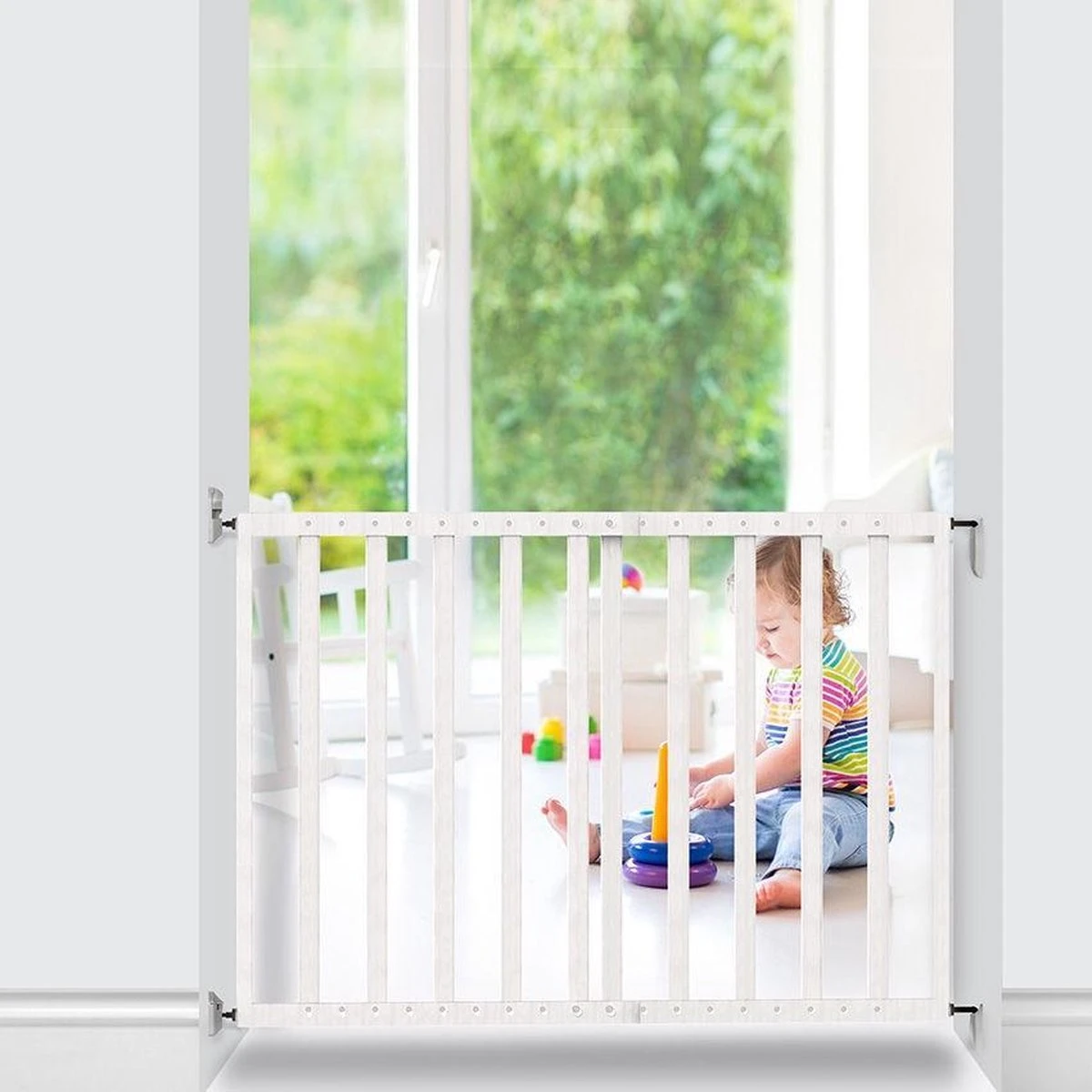 Noma Veiligheidshekje Verstelbaar 63.5-106 Cm Hout Wit 94153 5 Noma Veiligheidshekje Verstelbaar 63.5-106 Cm Hout Wit 94153 - Afbeelding 5