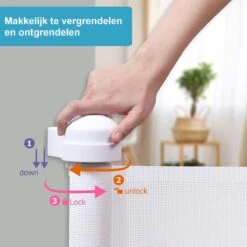 ADSafety - Oprolbaar Traphekje - Wit - Veiligheid In Huis - Extra Breed - Veiligheidshekje Voor Baby - Kinderhekje - Hondenhek -Pasgeborenen En Jonge Kinderen 1200x1200 1770