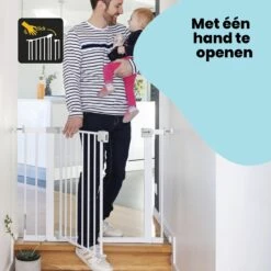 Safety 1st Auto Close Traphekje - 73 T/m 80 Cm - Uitbreidbaar - Klembevestiging - Metal White -Pasgeborenen En Jonge Kinderen 1200x1200 1788