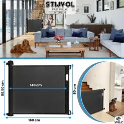 W&Z® Oprolbaar Traphekje - Veiligheid In Huis - Veiligheidshekje Voor Baby - Kinderhekje - Hondenhek - Zwart 19 W&Z® Oprolbaar Traphekje - Veiligheid In Huis - Veiligheidshekje Voor Baby - Kinderhekje - Hondenhek - Zwart -Pasgeborenen En Jonge Kinderen 1200x1200 1804