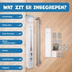 Curify® Oprolbaar Traphekje – Grey – Duurzame Veiligheidshekje Voor Baby En Huisdier – 80x130 CM Lange Oprolbaar Deurhekje – Kinderhekje Voor Baby, Hond En Huisdier -Pasgeborenen En Jonge Kinderen 1200x1200 1829