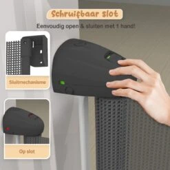 Twinky® Oprolbare Traphekje – Zwart – 80x130 CM Lange Oprolbaar Deurhekje – Duurzame Veiligheidshekje Voor Baby En Huisdier – Kinderhekje Voor Baby, Hond En Huisdier -Pasgeborenen En Jonge Kinderen 1200x1200 1866