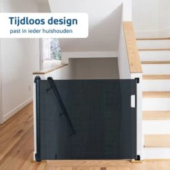 SafeStart Trap Hekje – Oprolbaar Veiligheidshek – Kinder & Hondenhek – Baby Veiligheid - Zwart -Pasgeborenen En Jonge Kinderen 1200x1200 1881