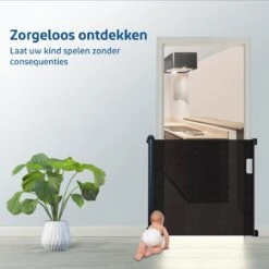 SafeStart Trap Hekje – Oprolbaar Veiligheidshek – Kinder & Hondenhek – Baby Veiligheid - Zwart -Pasgeborenen En Jonge Kinderen 1200x1200 1882