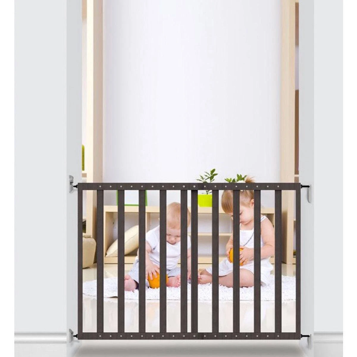 Noma Uitschuifbaar Traphekje - Veiligheidshekje - Zwart - Hout 3 Noma Uitschuifbaar Traphekje - Veiligheidshekje - Zwart - Hout - Afbeelding 3
