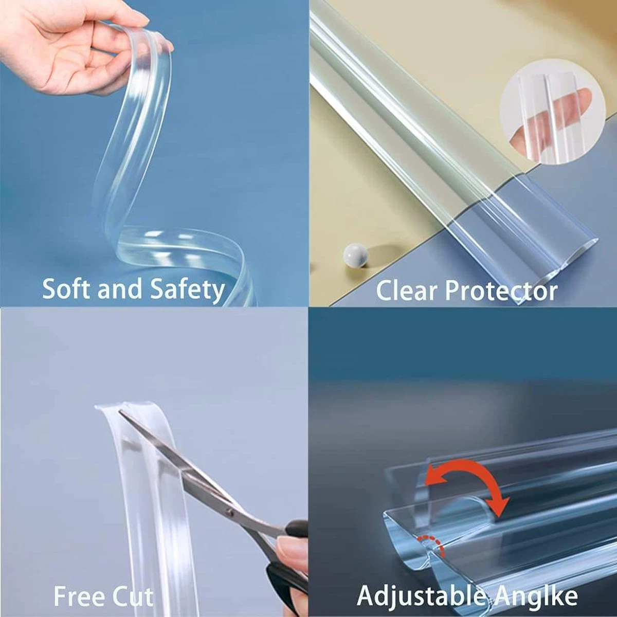 Merkloos Vouwbare 2 In 1 Hoekbeschermer - Ingebouwde Plakstrip - 1 Meter - Transparant 7 Merkloos Vouwbare 2 In 1 Hoekbeschermer - Ingebouwde Plakstrip - 1 Meter - Transparant - Afbeelding 7