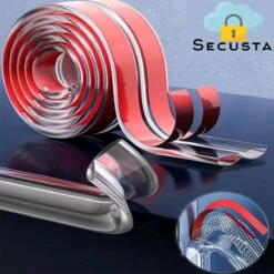 Secusta - Vouwbare 2 In 1 Hoekbeschermer - Ingebouwde Plakstrip - 6 Meter - Transparant