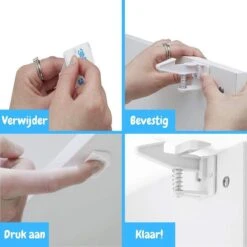 Kinderslot Kastjes Onzichtbaar - 12 Stuks - Veiligheidshaakjes - Kastbeveiliging Baby - Kinderbeveiliging - Kastslot Baby- Keukenkast Beveiliging - Lade Beveiliging -Pasgeborenen En Jonge Kinderen 1200x1200 1988
