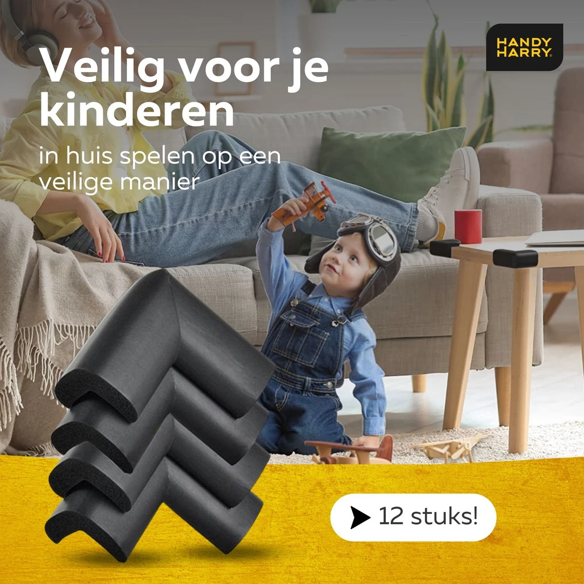 HANDY HARRY® Hoekbeschermers – 12 Stuks – Zwart – Baby & Kind – Stootrand – Tafelhoek 8 HANDY HARRY® Hoekbeschermers – 12 Stuks – Zwart – Baby & Kind – Stootrand – Tafelhoek - Afbeelding 8