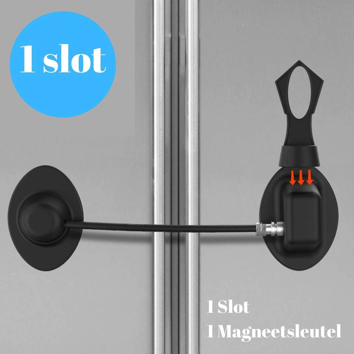 Gohh Koelkast Slot Met Magneetsleutel 1 Stuks Zwart 1 Gohh Koelkast Slot Met Magneetsleutel 1 Stuks Zwart