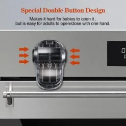 WiseGoods Premium Kinderslot Oven - Babyslot Oven - Ovenslot Kind - Veiligheidsslot - Veiligheid - Kinderen - Universeel - Zwart -Pasgeborenen En Jonge Kinderen 1200x1200 2024