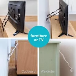 TV Straps - Kantelbeveiliging Voor Televisie & Meubels - Anti Kantel Banden - Omvalbeveiliging - Set 4 Stuks -Pasgeborenen En Jonge Kinderen 1200x1200 2029