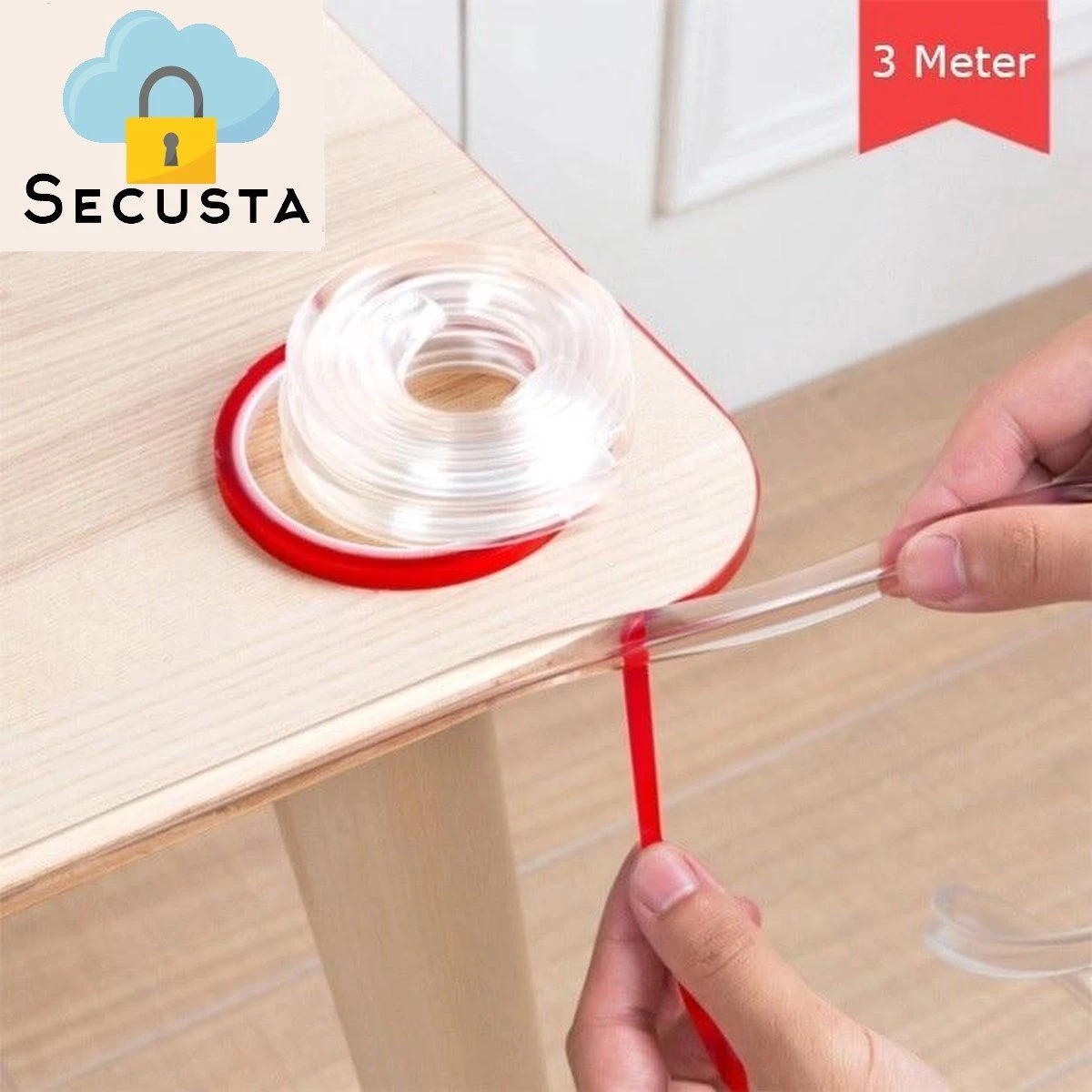 Secusta - Multifunctionele 2 In 1 Hoekbeschermer - Transparant - Ingebouwde Plakstrip - 3 Meter - Hoek/Rand Bescherming 1 Secusta - Multifunctionele 2 In 1 Hoekbeschermer - Transparant - Ingebouwde Plakstrip - 3 Meter - Hoek/Rand Bescherming