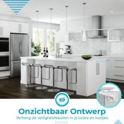 Bablue Kinderslot Kastjes - 12 Stuks - Wit - Kinderbeveiliging Voor Kasten - Kastslot - Kast Beveiliging Baby - Veiligheidshaakjes - Kastsloten Baby - Kinderslot Kast - Kinderslot Lade - Kind Veiligheidsslot Baby - Lade Beveiliging Kind - Ladeslot -Pasgeborenen En Jonge Kinderen 1200x1200 2075