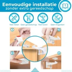 Bablue Kinderslot Kastjes - 12 Stuks - Wit - Kinderbeveiliging Voor Kasten - Kastslot - Kast Beveiliging Baby - Veiligheidshaakjes - Kastsloten Baby - Kinderslot Kast - Kinderslot Lade - Kind Veiligheidsslot Baby - Lade Beveiliging Kind - Ladeslot -Pasgeborenen En Jonge Kinderen 1200x1200 2081