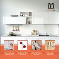 Kinderslot Kastjes 15 Stuks - Kinderbeveiliging Voor Kasten - Veiligheidshaakjes - Zelfklevend - Baby Veiligheid -Pasgeborenen En Jonge Kinderen 1200x1200 2104