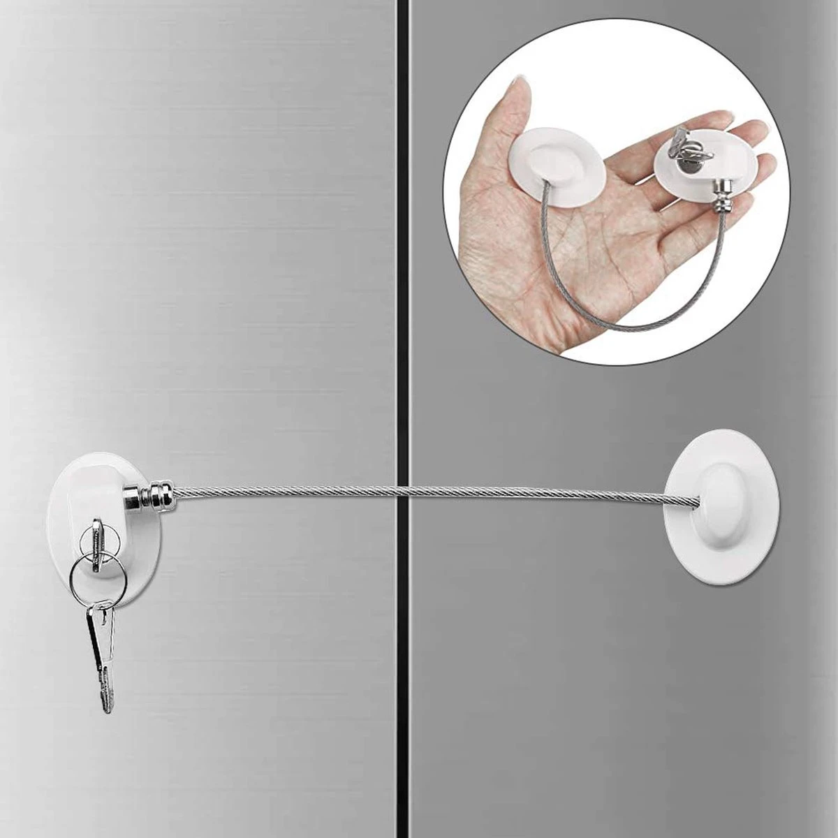 Deur - Raam Beveiliging Met Sterke 3M Tape & Reservesleutel - Wit Kast Lade Koelkast Slot - Baby Beveiliging -- Kinderslot Kinderbeveiliging - Raam Veiligheid 5 Deur - Raam Beveiliging Met Sterke 3M Tape & Reservesleutel - Wit Kast Lade Koelkast Slot - Baby Beveiliging -- Kinderslot Kinderbeveiliging - Raam Veiligheid - Afbeelding 5