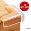 Supertarget - Hoekbeschermer 12 Stuks INCLUSIEF Verpakking - 3M - Tafelhoek Beschermers - Beschermhoeken - Veiligheid Baby Peuter En Kind - Zelfklevende Tafelhoek Beschermers - Transparant – Tafelhoekjes Bescherming - Kinderbeveiliging