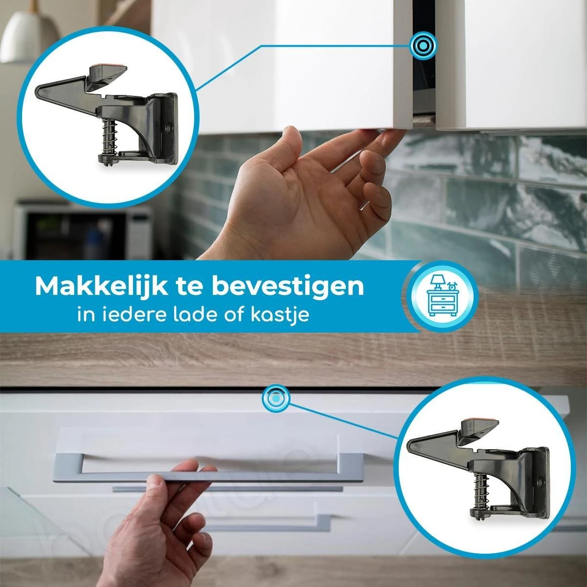 Bablue Kinderslot Kastjes - 5 Stuks - Zwart - Kinderbeveiliging Voor Kasten - Kastslot - Kast Beveiliging Baby - Veiligheidshaakjes - Kastsloten Baby - Kinderslot Kast - Kinderslot Lade - Veiligheidshaakjes Keukenkastjes - Ladeslot - Babyslot 3 Bablue Kinderslot Kastjes - 5 Stuks - Zwart - Kinderbeveiliging Voor Kasten - Kastslot - Kast Beveiliging Baby - Veiligheidshaakjes - Kastsloten Baby - Kinderslot Kast - Kinderslot Lade - Veiligheidshaakjes Keukenkastjes - Ladeslot - Babyslot - Afbeelding 3