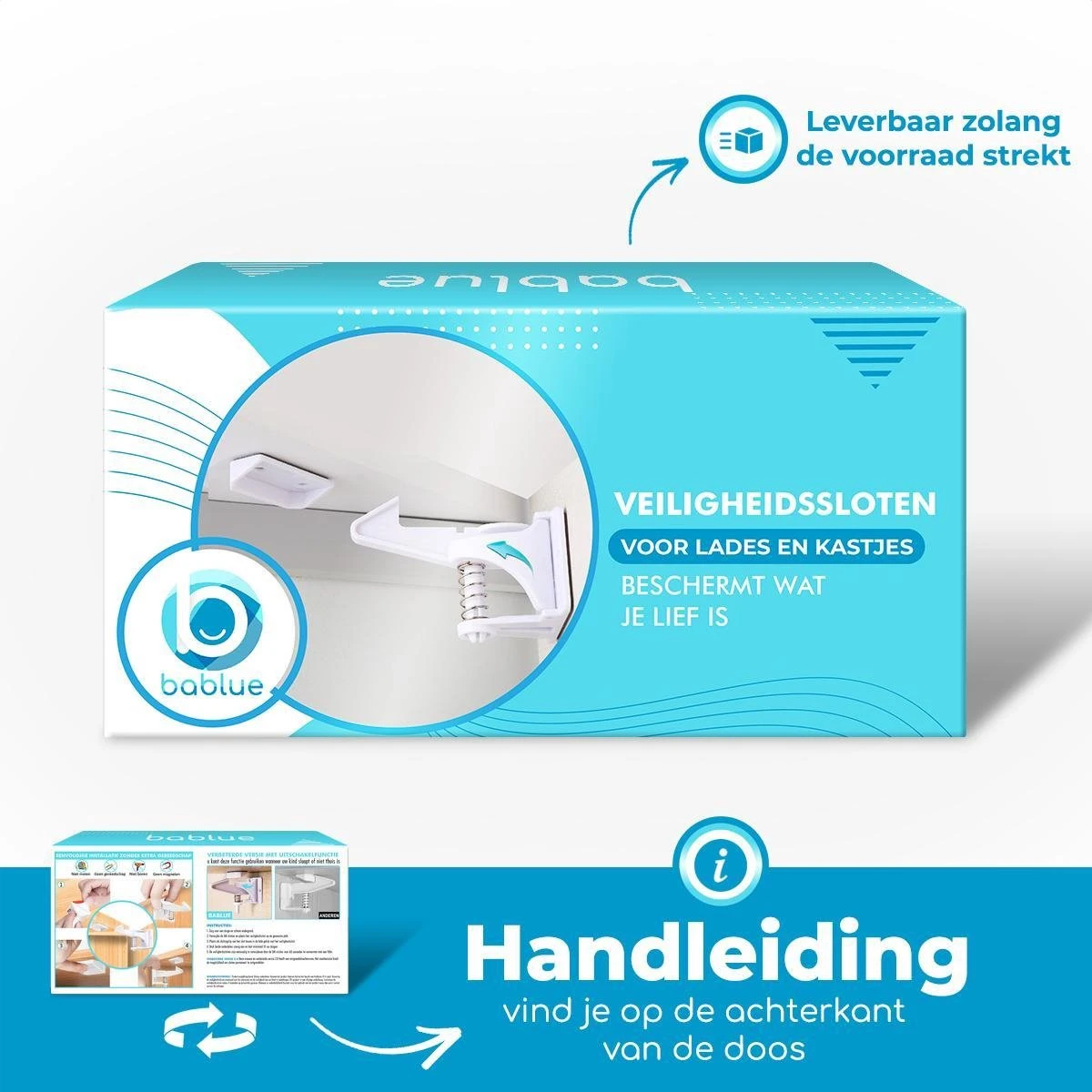 Bablue Kinderslot Kastjes - 5 Stuks - Zwart - Kinderbeveiliging Voor Kasten - Kastslot - Kast Beveiliging Baby - Veiligheidshaakjes - Kastsloten Baby - Kinderslot Kast - Kinderslot Lade - Veiligheidshaakjes Keukenkastjes - Ladeslot - Babyslot 4 Bablue Kinderslot Kastjes - 5 Stuks - Zwart - Kinderbeveiliging Voor Kasten - Kastslot - Kast Beveiliging Baby - Veiligheidshaakjes - Kastsloten Baby - Kinderslot Kast - Kinderslot Lade - Veiligheidshaakjes Keukenkastjes - Ladeslot - Babyslot - Afbeelding 4