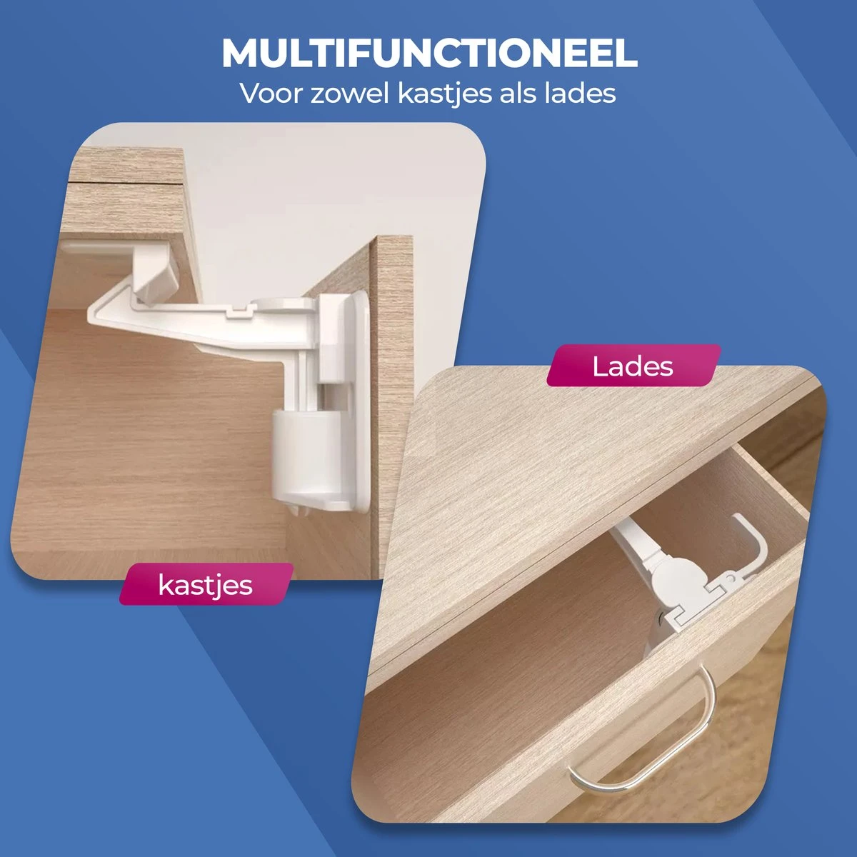 Roegaarden Kinderslot Kastjes - Kastbeveiliging Voor Kinderen - Wit - 12 Stuks 5 Roegaarden Kinderslot Kastjes - Kastbeveiliging Voor Kinderen - Wit - 12 Stuks - Afbeelding 5