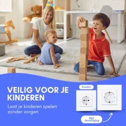 Merkloos Stopcontactbeveiliging 24 Stuks - Stopcontact Beveiliging - Zelfklevend - Beschermer - Afdekplaat - Kinderbeveiliging -Pasgeborenen En Jonge Kinderen 1200x1200 2152