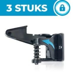 Bablue Kinderslot Kastjes - 3 Stuks - Zwart - Kinderbeveiliging Voor Kasten - Kastslot - Kast Beveiliging Baby - Veiligheidshaakjes - Kastsloten Baby - Kinderslot Kast - Kinderslot Lade - Keukenkastje Beveiliging Kinderen - Kinderslot Keukenkast