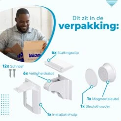 Bablue Kinderslot Kastjes Magnetisch - 6 Stuks - Wit - Magneetslot Baby – Magnetisch Kinderslot - Kinderbeveiliging Voor Kasten - Magneetslot Kinderveiligheid - Kastbeveiliging Voor Kinderen - Veiligheidshaakjes - Kastsloten Baby - Kinderslot Kast -Pasgeborenen En Jonge Kinderen 1200x1200 2181