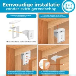 Bablue Kinderslot Kastjes Magnetisch - 4 Stuks - Wit - Magneetslot Baby – Magnetisch Kinderslot - Kinderbeveiliging Voor Kasten - Magneetslot Kinderveiligheid - Kastbeveiliging Voor Kinderen - Veiligheidshaakjes - Kastsloten Baby - Kinderslot Kast -Pasgeborenen En Jonge Kinderen 1200x1200 2218