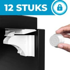 Bablue Kinderslot Kastjes Magnetisch - 12 Stuks - Wit - Magneetslot Baby – Magnetisch Kinderslot - Kinderbeveiliging Voor Kasten - Magneetslot Kinderveiligheid - Kastbeveiliging Voor Kinderen - Veiligheidshaakjes - Kastsloten Baby - Kinderslot Kast