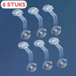 Merkloos Kinderslot Voor Kasten En Lades - Zelfklevend - Baby Veiligheid - Transparant - 6 Stuks