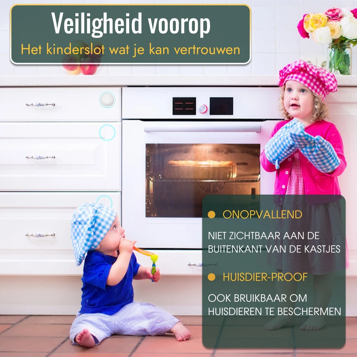 Kindersloten - Kastbeveiliging Voor Kinderen - 8 Stuks - Kinderbeveiliging Voor Kasten - Kinderslot Magneet - Veiligheidshaakjes 5 Kindersloten - Kastbeveiliging Voor Kinderen - 8 Stuks - Kinderbeveiliging Voor Kasten - Kinderslot Magneet - Veiligheidshaakjes - Afbeelding 5