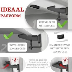 Cucubi Kast- & Ladebeveiliging- Kinderslot Kastjes- Veiligheid Kinderen- Inclusief Handvat- Sterke 3M-lijm - 12 Stuks - Zwart -Pasgeborenen En Jonge Kinderen 1200x1200 2257