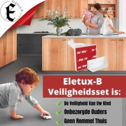 Eletux-B Kast- & Ladebeveiliging- Kinderslot Kastjes- Veiligheid Kinderen- Inclusief Handvat- Sterke 3M-lijm- 12 Stuks - Wit -Pasgeborenen En Jonge Kinderen 1200x1200 2292