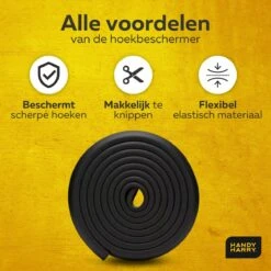 HANDY HARRY® Hoekbeschermer – 5 Meter – Zwart – Baby & Kind – Stootrand – Tafelhoek -Pasgeborenen En Jonge Kinderen 1200x1200 2312