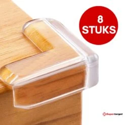 Supertarget - Hoek Beschermer 8 Stuks INCLUSIEF Verpakking - 3M - Tafelhoek Beschermers - Beschermhoeken - Veiligheid Baby Peuter En Kind - Zelfklevende Tafelhoek Beschermers - Transparant – Tafelhoekjes Bescherming - Kinderbeveiliging