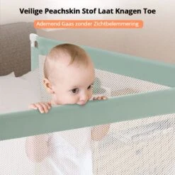 Merkloos Bedhekje - Bedhek - Bedrand - Bedrail - Bedrek - 200x95cm - Groen -Pasgeborenen En Jonge Kinderen 1200x1200 2409