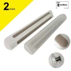 Opblaasbare Bedrand - Bedhekje Voor Op Reis - Wit/Blauw - 120 Cm - 2 STUKS