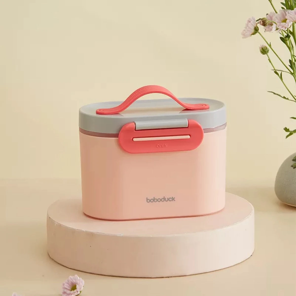 Without Lemon - Baby Melkpoeder Doseer Box - Reisbox - Opbergdoos Voor Voeding - Dispenser Met Schraper En Lepel - Roze - 400ml 1 Without Lemon - Baby Melkpoeder Doseer Box - Reisbox - Opbergdoos Voor Voeding - Dispenser Met Schraper En Lepel - Roze - 400ml